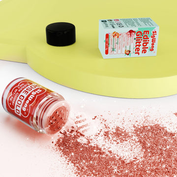 Rose Gold Edible Glitter - 5G Food Grade Cake Decorating Shimmering Glitter, Edible Sprinkle Luster Dust For Drinks, Chocolates,
