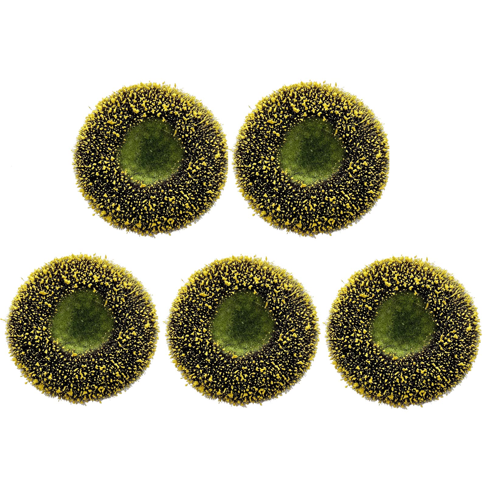 Pack Of 5 Large Foam Disc Florets Of Sunflower Center 4.5 Diameter For Diy Flower Deco Mesh Wreath