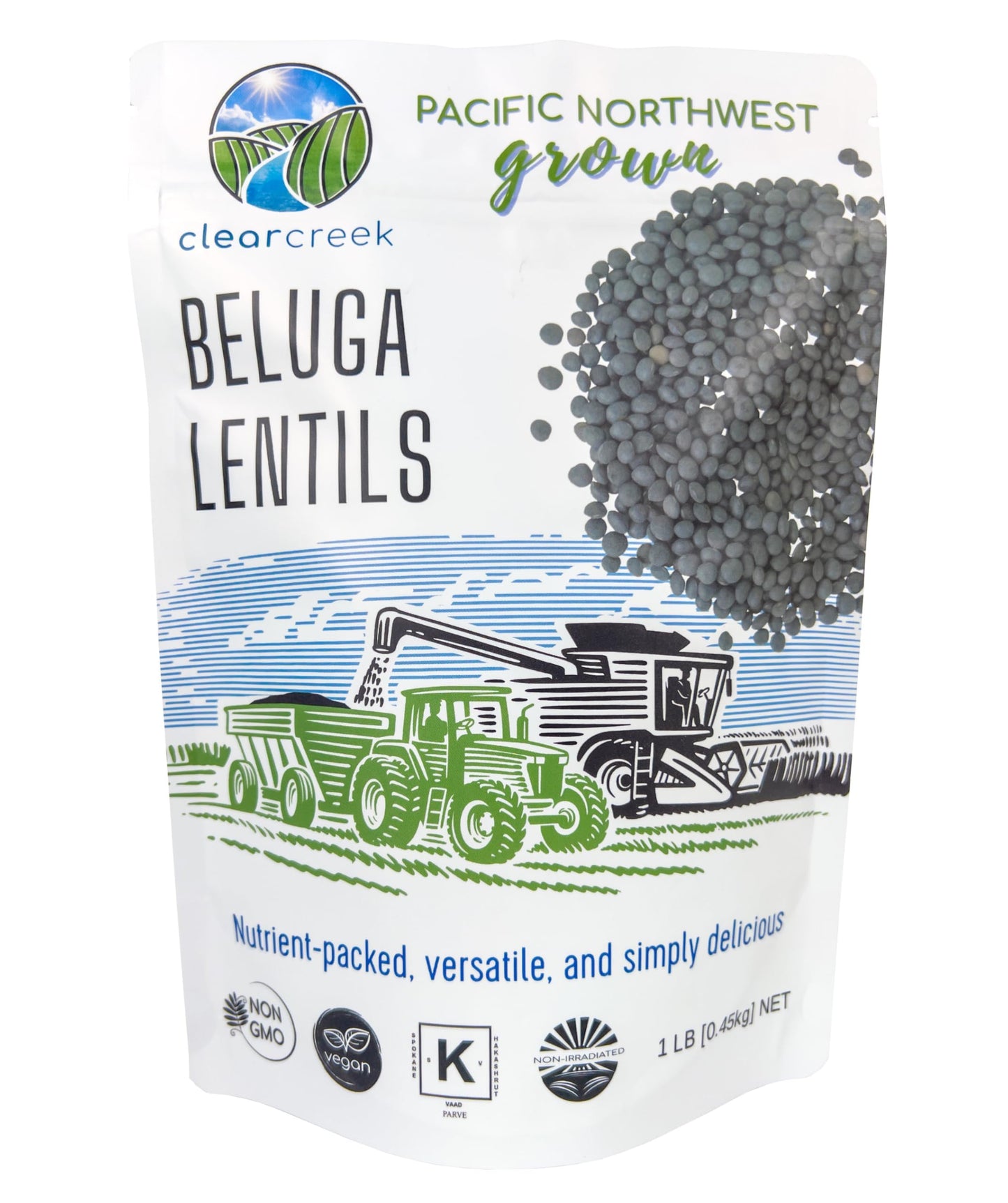 Black Lentils | Caviar or Beluga Lentils | 1 lbs | Non-GMO | Kosher | Vegan | Non-Irradiated