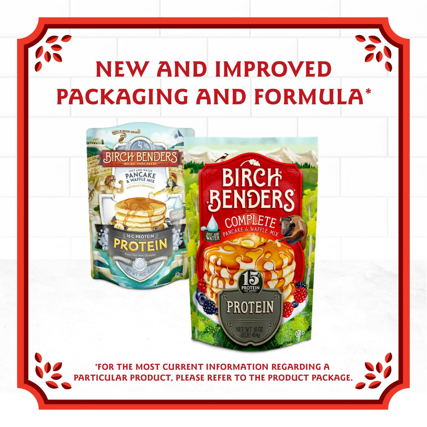 Performance Protein Pancake and Waffle Mix with Whey Protein by Birch Benders, 15 Grams Protein Per Serving, 1 Pound (Pack of 6)