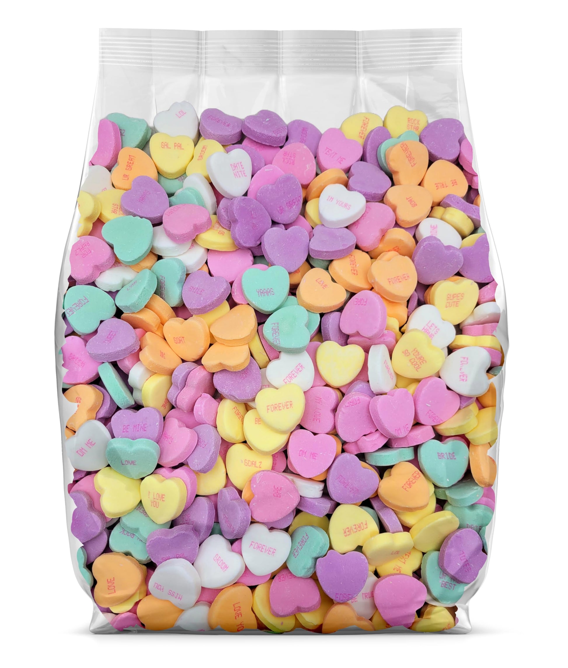 Conversation Hearts Bulk - Large Conversation Candy Hearts - Hard Candy Bulk - 2 Pounds Bulk Candy