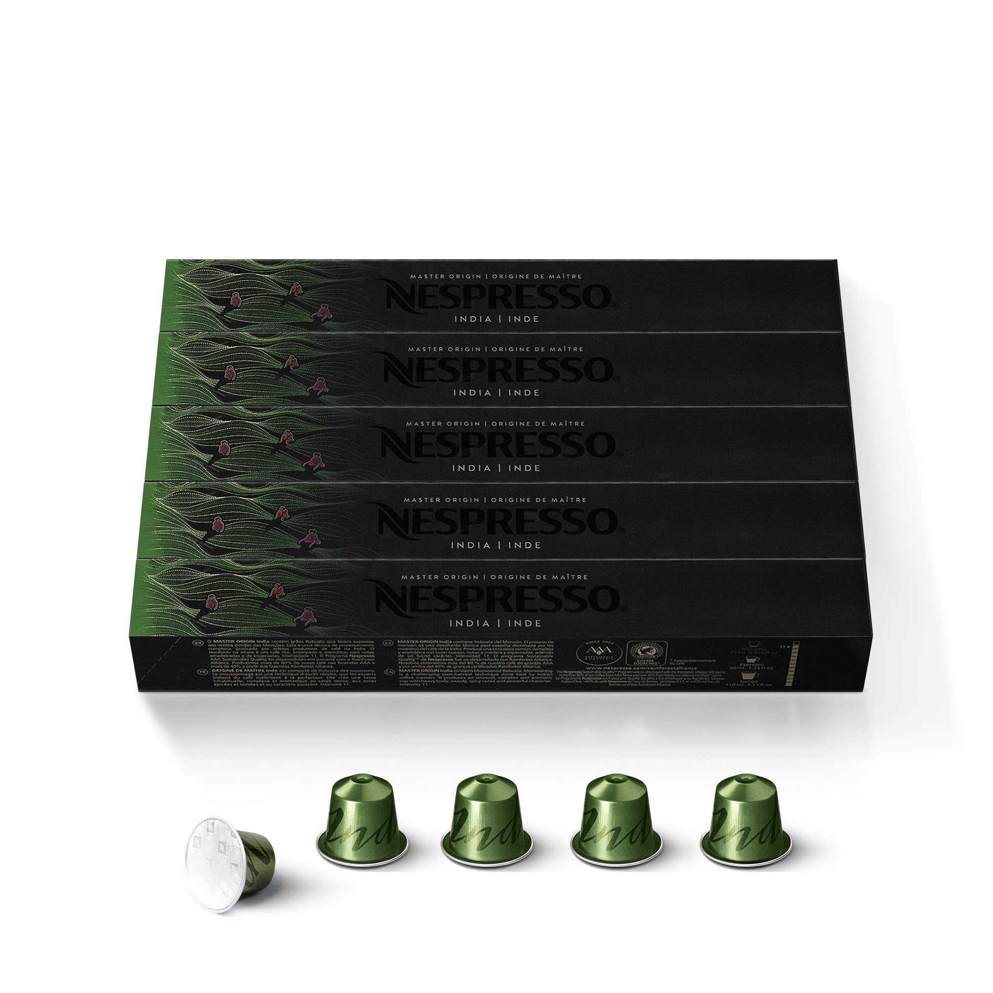 Nespresso Capsules OriginalLine Dark Roast Coffee Pods, 50 Count, Black/Green