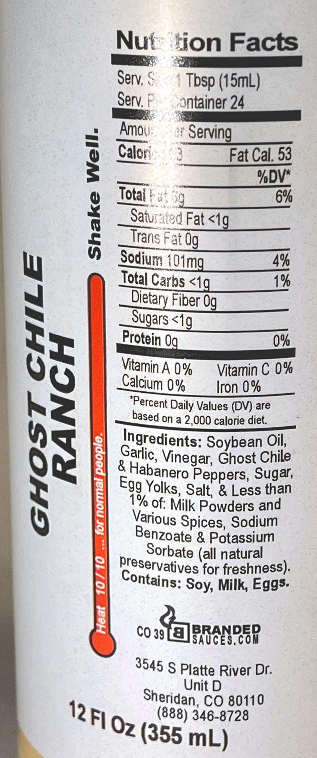 Ow My Butt Hurts Garlic Ghost Chile Ranch Dressing & Dipping Sauce 12 Oz Bottle | Chicken Nuggets Fish Sticks French Fries Wild