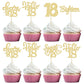 30Pcs18Th Birthday Cupcake Toppers Eighteen Happy 18Th Cupcake Picks Sweet 18 Cheers To 18 Cake Decorations For 18Th Birthday An