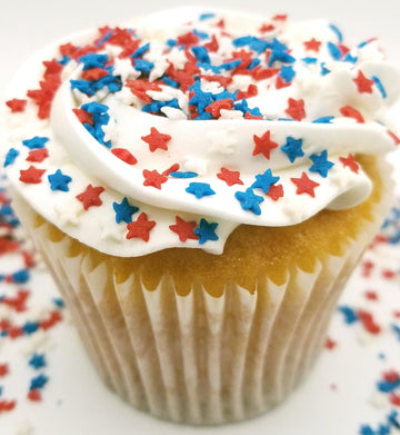 Ncs 4Th Of July Red, White And Blue Mini Star Edible Sprinkles, 8 Ounces - Great For Cupcakes, Cookies, Cakes, Cakes Pops