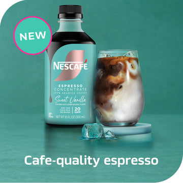 Nescaf   Espresso Concentrate, Instant Espresso Iced Coffee, Sweet Vanilla, 1 Bottle (10 Fl Oz)