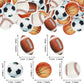 48 Pcs Edible Sports Cupcake Toppers Wafer Paper Baseball Rugby Cupcake Picks Edible Basketball Soccer Football For Cake Decorat