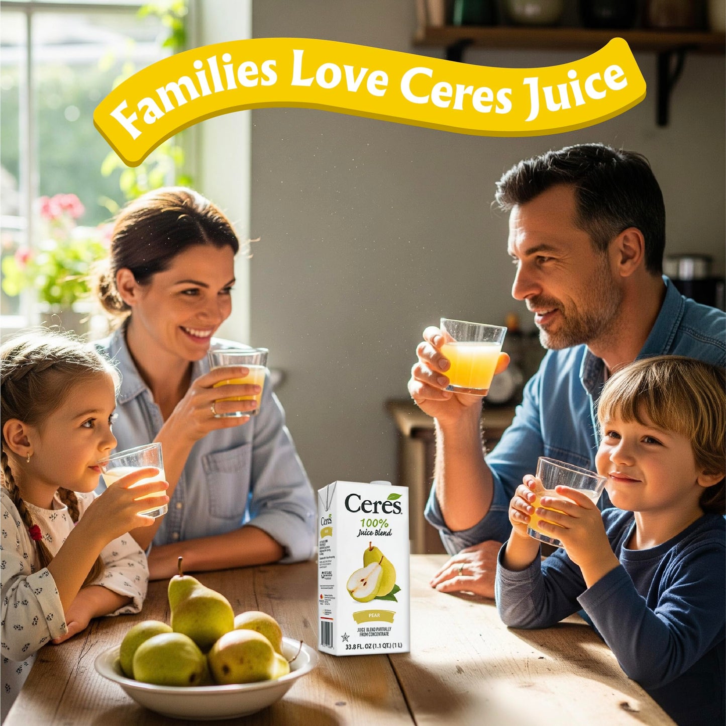 Ceres Pear Juice Blend  3-Pack - - 100% Natural  Rich in Vitamin C  No Added Sugar  Artificial Colors  or Flavors  Kosher Certified  33.8 Oz Ea (1 Liter)