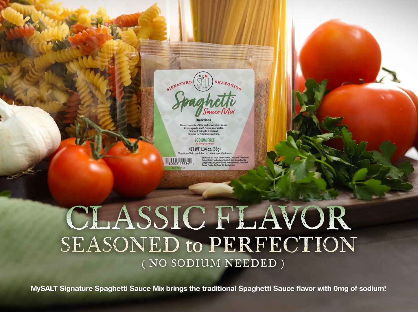 MySALT Spaghetti Sauce Mix 3 Pack - Sodium Free Seasoning for Classic Spaghetti Night - Easy Low Sodium Meal Prep with Comfort F