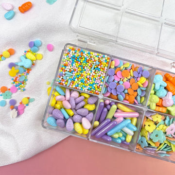 Easter Sprinkles, 6 Mix Pastel Sprinkles For Cake Decorating, 6.53 Oz Spring Bunny Carrots Sprinkle, Edible Sprinkle For Baking,
