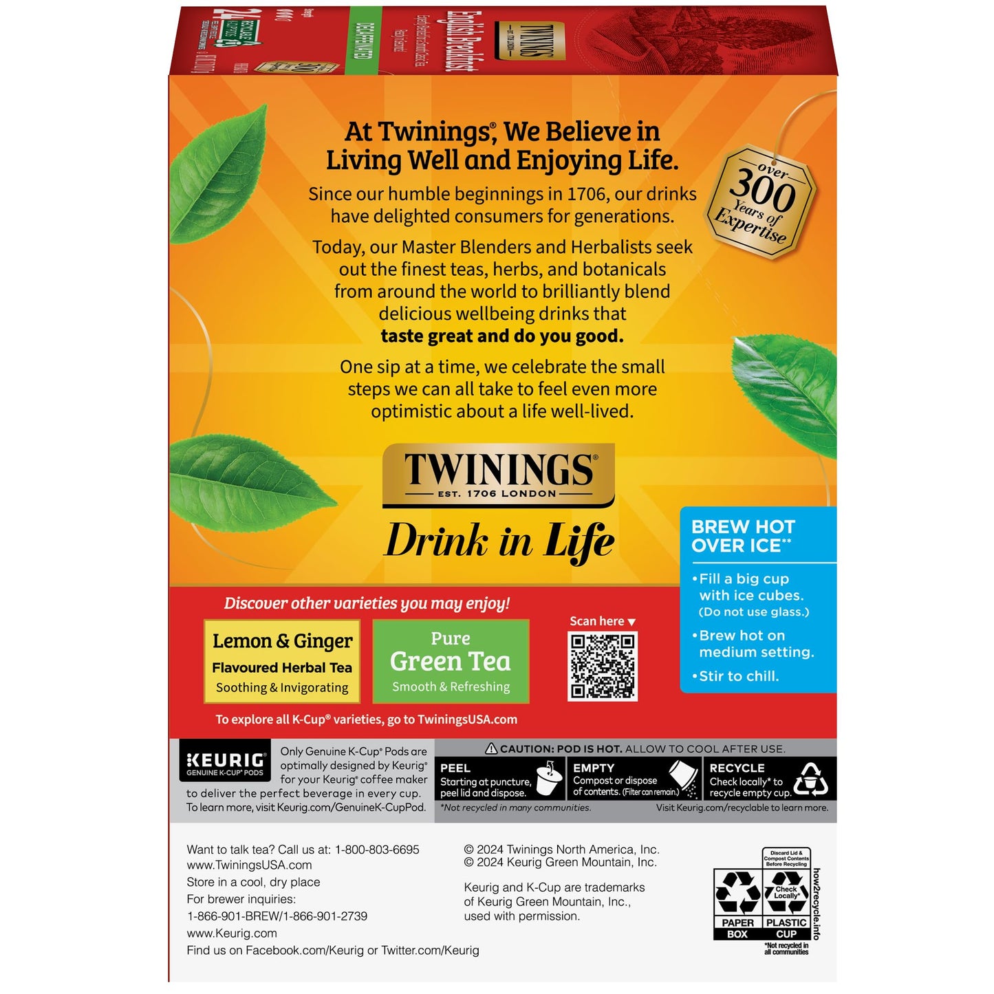 Twinings Decaffeinated English Breakfast Black Tea K-Cup Pods For Keurig, 24 Count (Pack Of 1), Smooth, Flavourful, Robust, Enjo