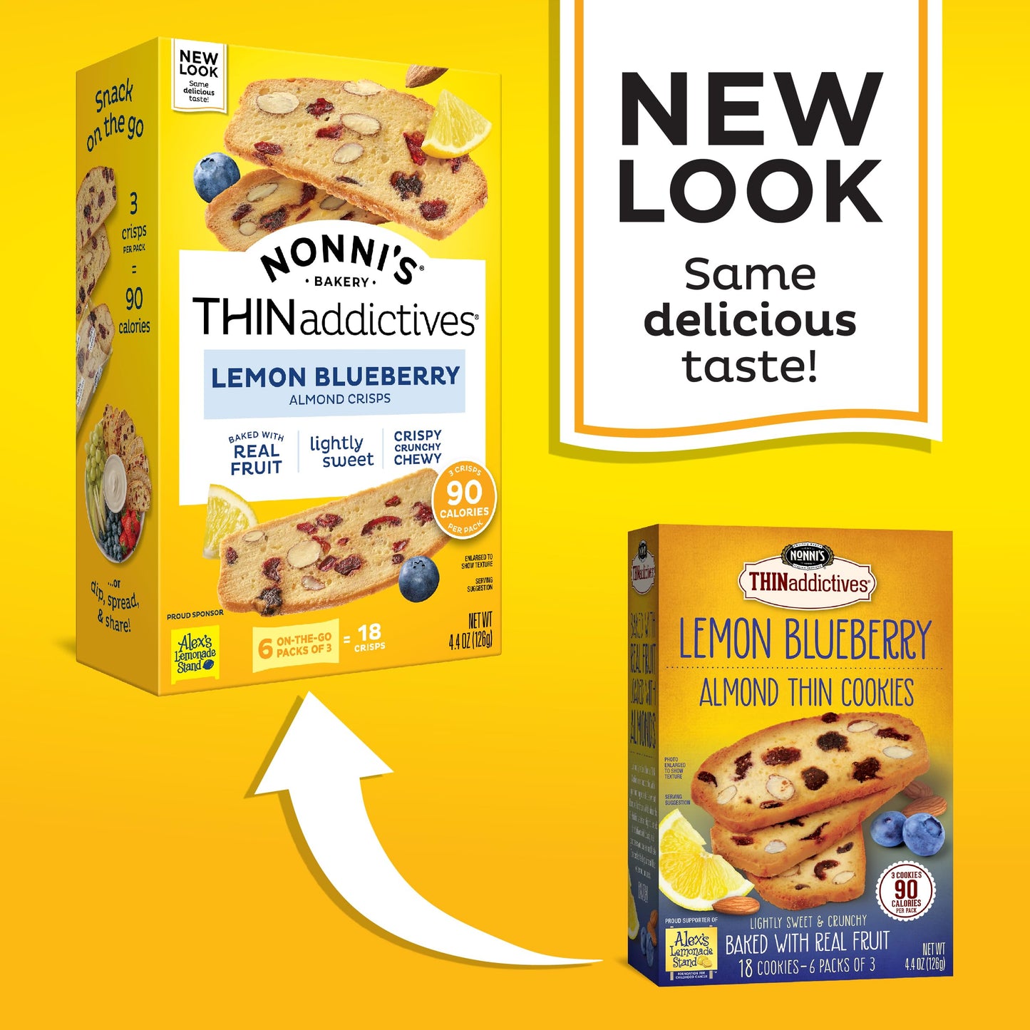 Nonni'S Thinaddictives Almond Thin Cookies - 6 Boxes Lemon Blueberry Cookie Thins - Almond Cookies - Sweet Crunchy & Chewy - Bis