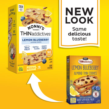 Nonni'S Thinaddictives Almond Thin Cookies - Lemon Blueberry Biscotti Italian Cookie Thin - Almond Cookie - Sweet Crunchy & Chew