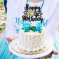 Gyufise Happy 80Th Birthday Cake Topper, 1Pc, 80 & Fabulous, Black And Gold Glitter, Topper For Anniversary And Birthday Party D