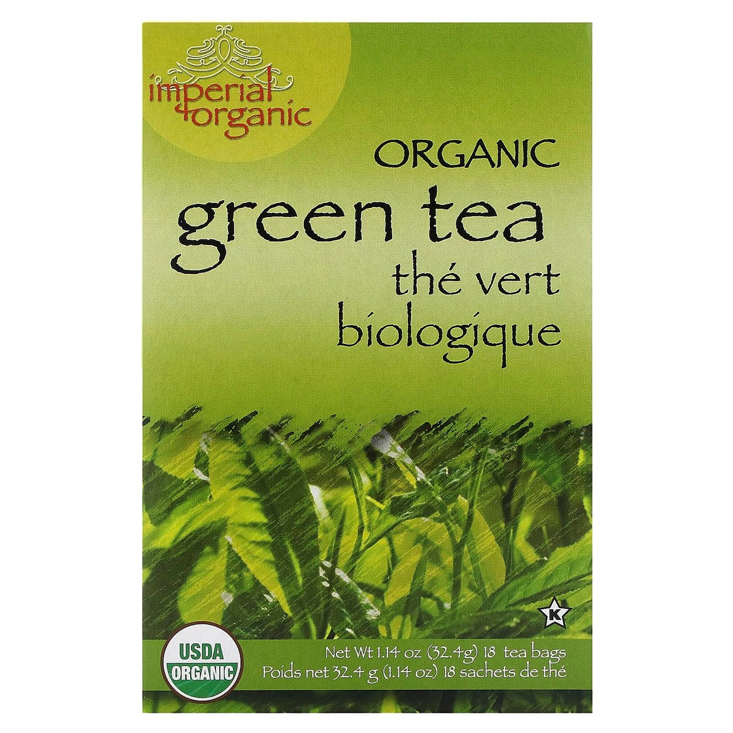 Uncle Lees Tea Imperial Organic, Organic Green Tea, 18 Tea Bags, 1.14 oz (32.4 g)