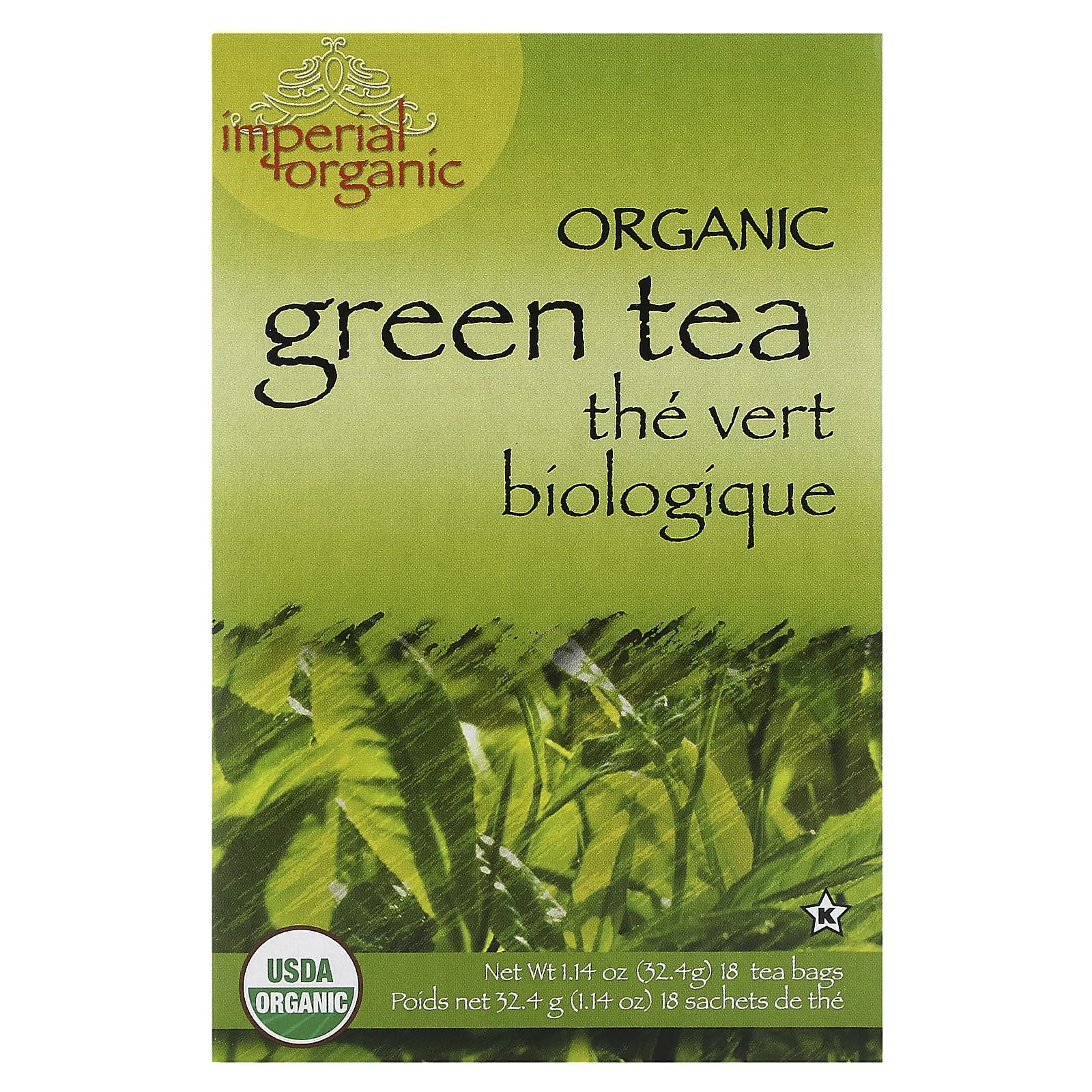 Uncle Lees Tea Imperial Organic, Organic Green Tea, 18 Tea Bags, 1.14 oz (32.4 g)
