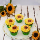 60 Pcs Edible Sunflower Cupcake Toppers Edible Flowers Cake Decorations Edible Paper Sunflower Party Decorations For Baby Shower