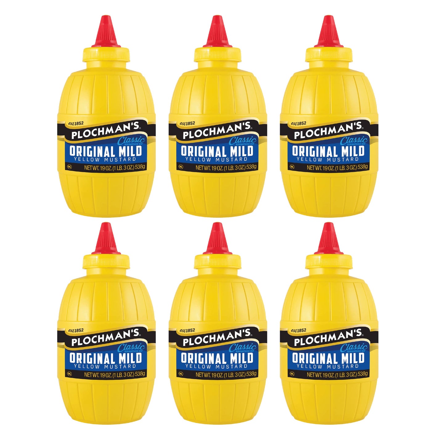 Plochman'S Original Mild Classic Yellow Mustard, 19 Oz(Pack Of 6)