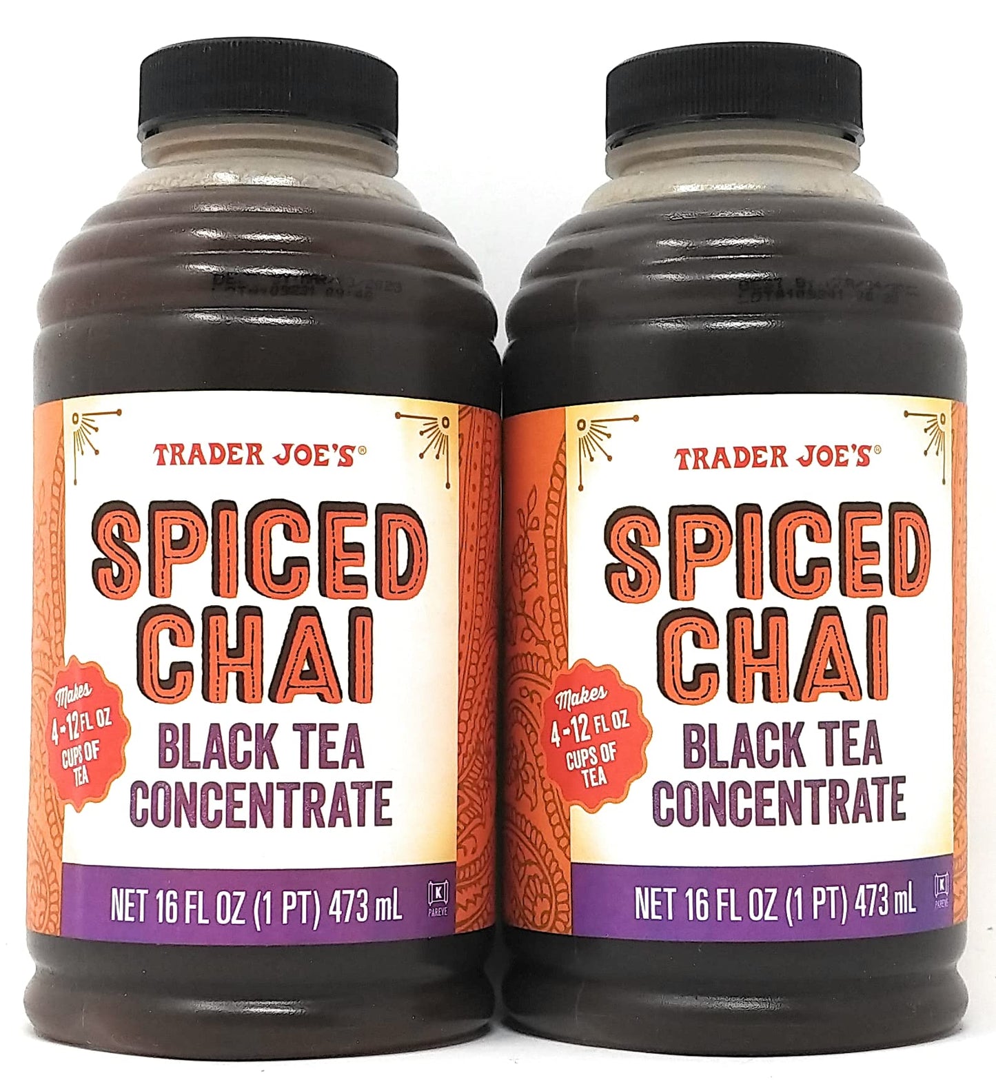Trader Joes Spiced Chai Black Tea Concentrate, 16 Fl Oz, Pack of 2