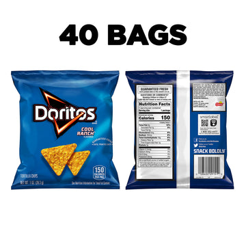 Doritos Cool Ranch Flavored Tortilla Chips, 1 Ounce (Pack Of 40)