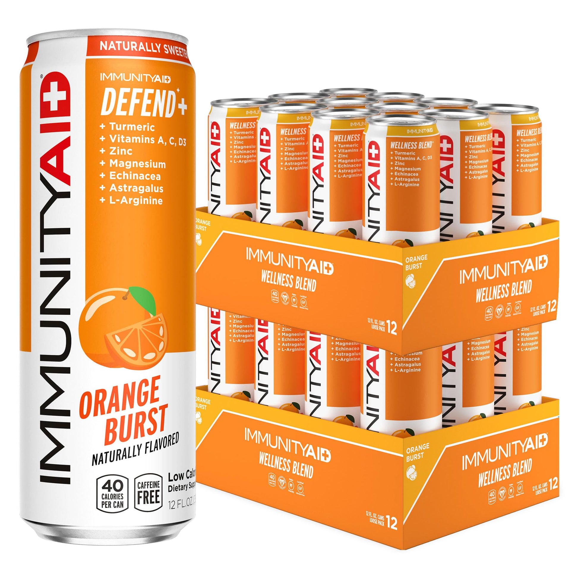 LIFEAID ImmunityAid Support Blend, 12 Fl Oz, Vegan, Gluten-free, Pack of 24, No Artificial Flavors or Sweeteners