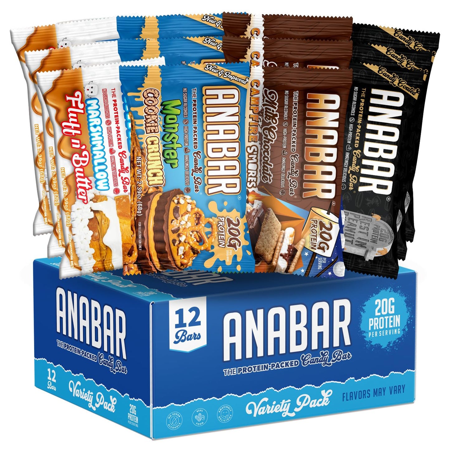 Anabar Protein Bar, The Protein-Packed Candy Bar, Worlds Best Tasting Protein Bar, No Sugar Alcohols, High Protein, Amazingly D