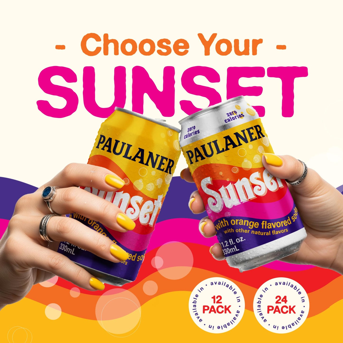 Paulaner Sunset Classic Orange Cola Soda Soft Drink | Fruity European Natural Sugar Spezi Soda Made in Germany | Vegan and Gluten-Free | 11.2 fl oz (330mL) Cans | 24-Pack Case of Soda
