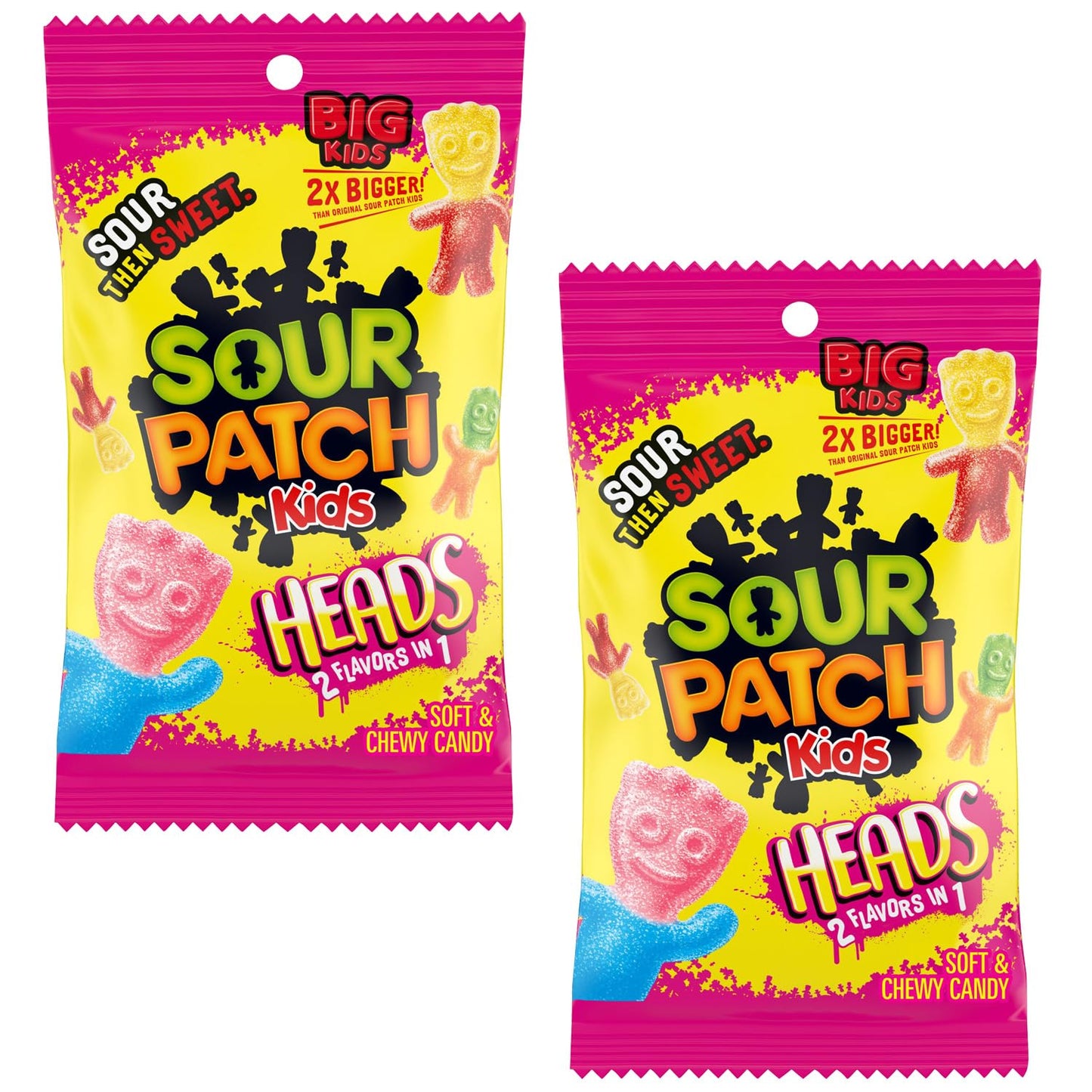SourPatch Kids Heads, 8 Ounce Bags (Pack of 2)
