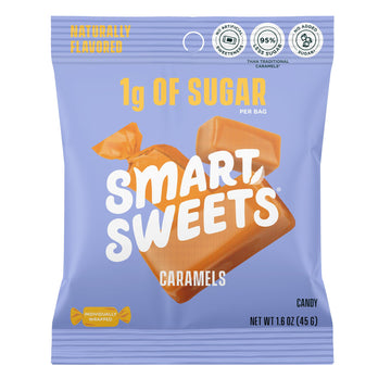 SmartSweets Caramel Candies, Low Sugar, Gluten Free, 1.6oz (Pack of 12), Brown