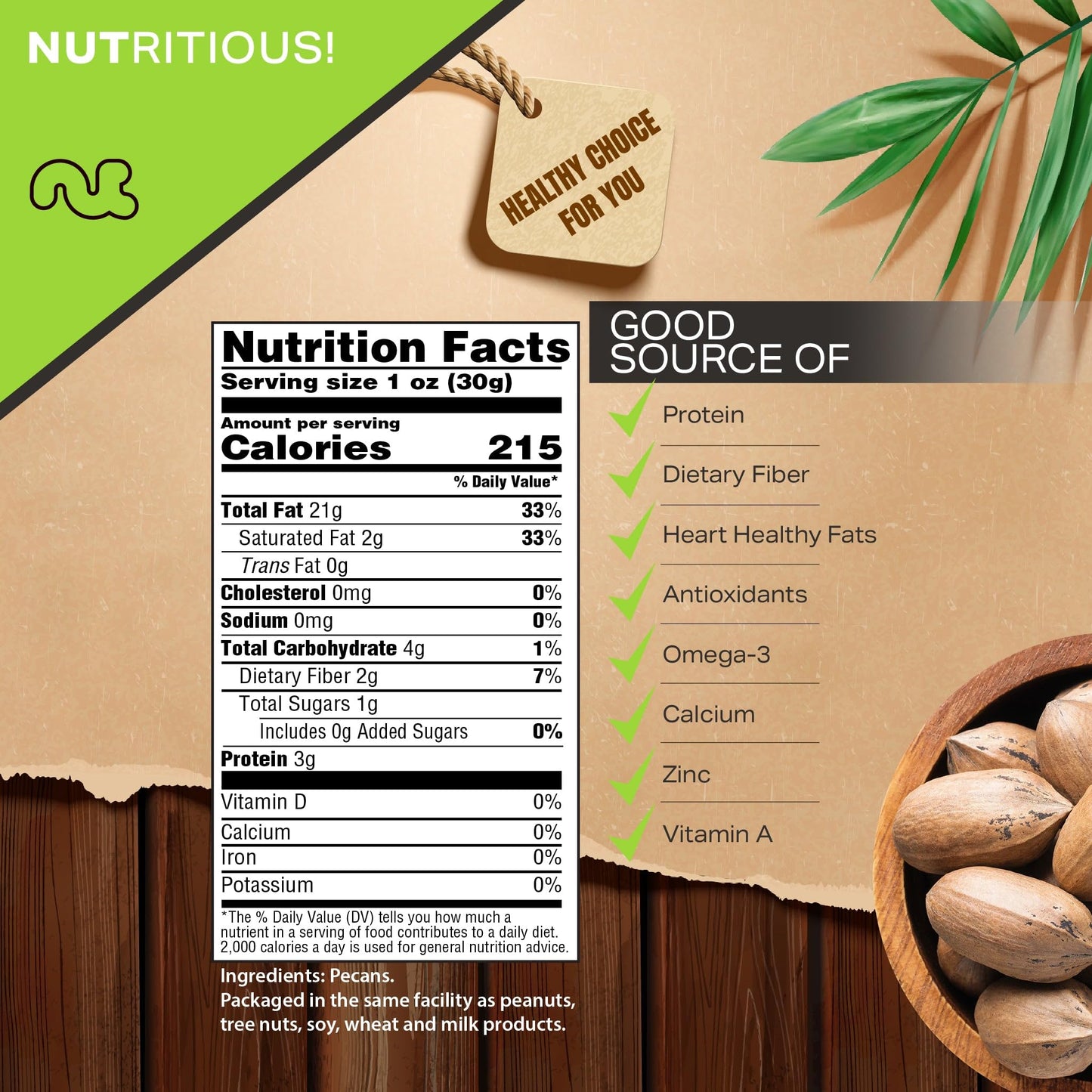 Raw Hard Shell Pecans, Superior To Organic (32Oz - 2 Lb) Bulk Nuts Packed Fresh In Resealable Bag - Healthy Protein Food Snack,