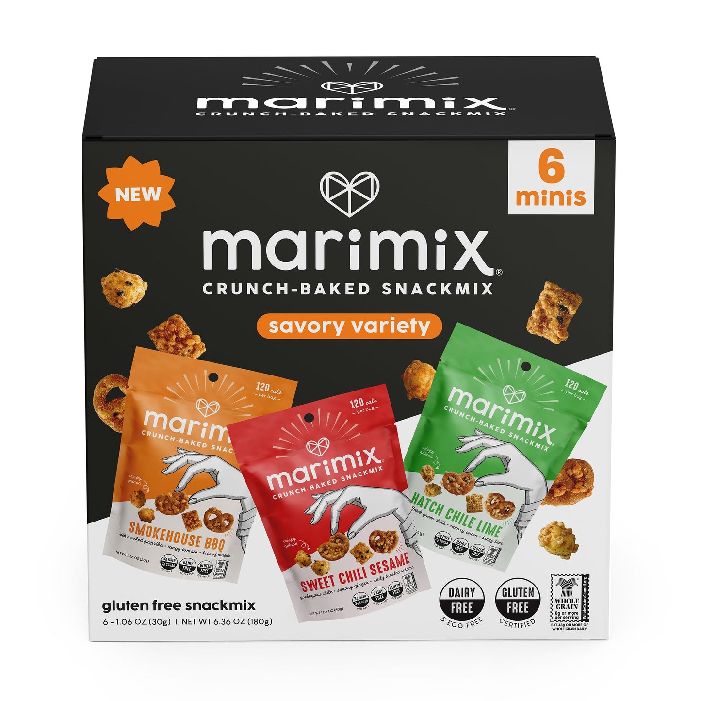 MARIMIX Mini Snack Mix - Savory Bundle, 6 Pack, 1.06 Ounce Each