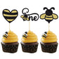Gyufise 24Pcs Bumble Bee One Cupcake Toppers Heart Bumble Bee Cake Decorations For Boy Girl 1St Birthday Decorations Bee Baby Sh