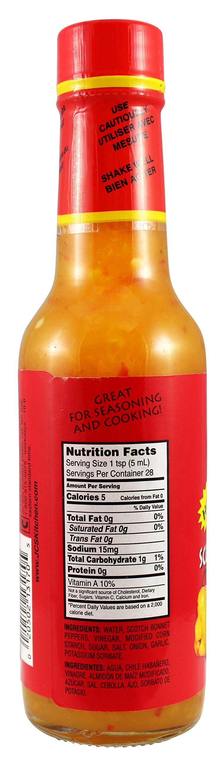 JcS Hot Scotch Bonnet Pepper Sauce (Pack of 3) 5 oz Jars
