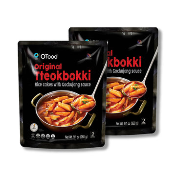 O'Food Original Tteokbokki, Gluten-Free Korean Rice Cakes, Authentic Spicy Korean Street Food Snack, Perfect With Cheese And Ram