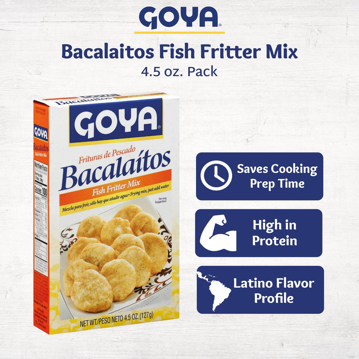 Goya Bacalaitos Codfish Fritter Mix, 4.5 oz (Pack of 2)