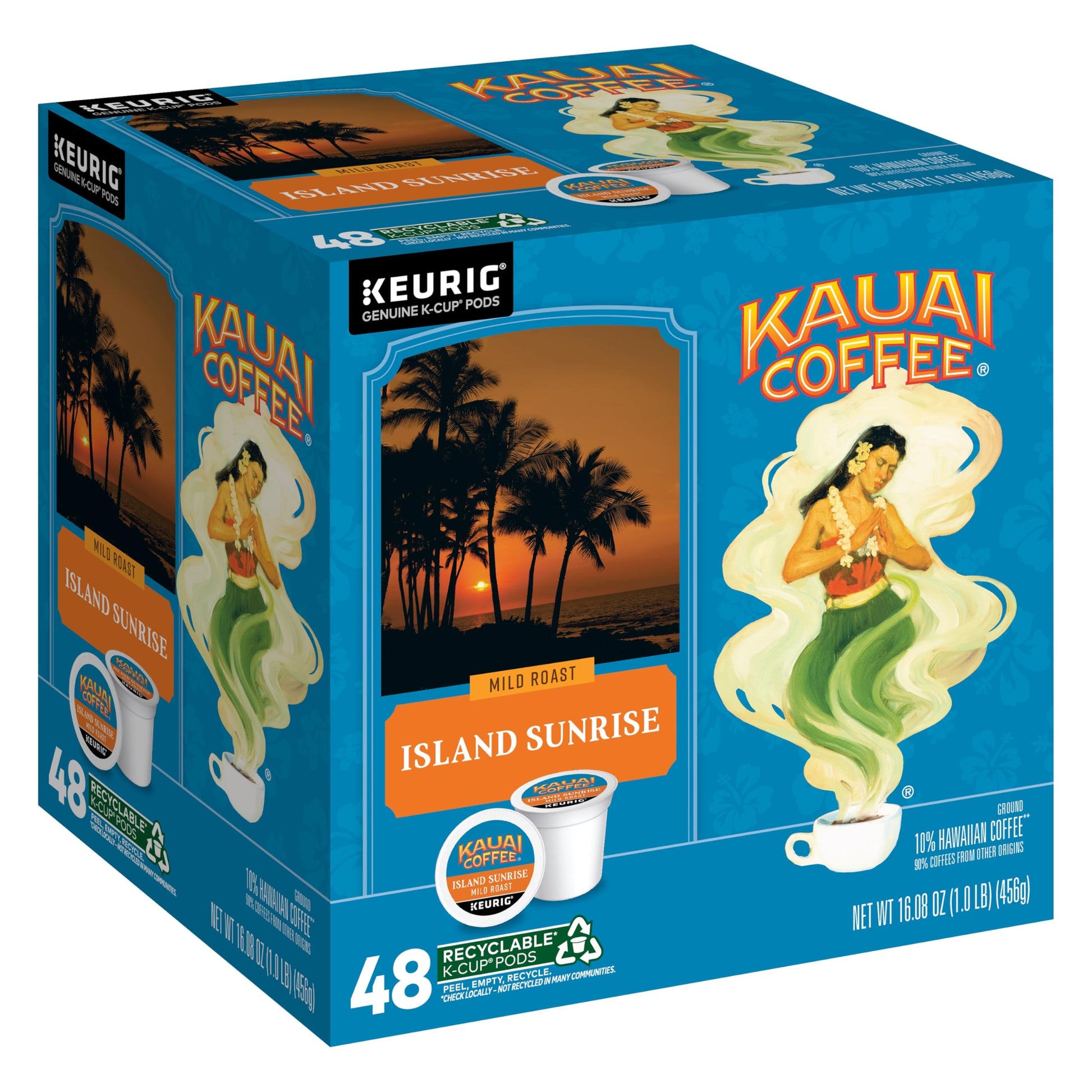 Kauai Coffee K-Cup Pods for Keurig – Arabica Coffee, Mild Roast – 48 Count