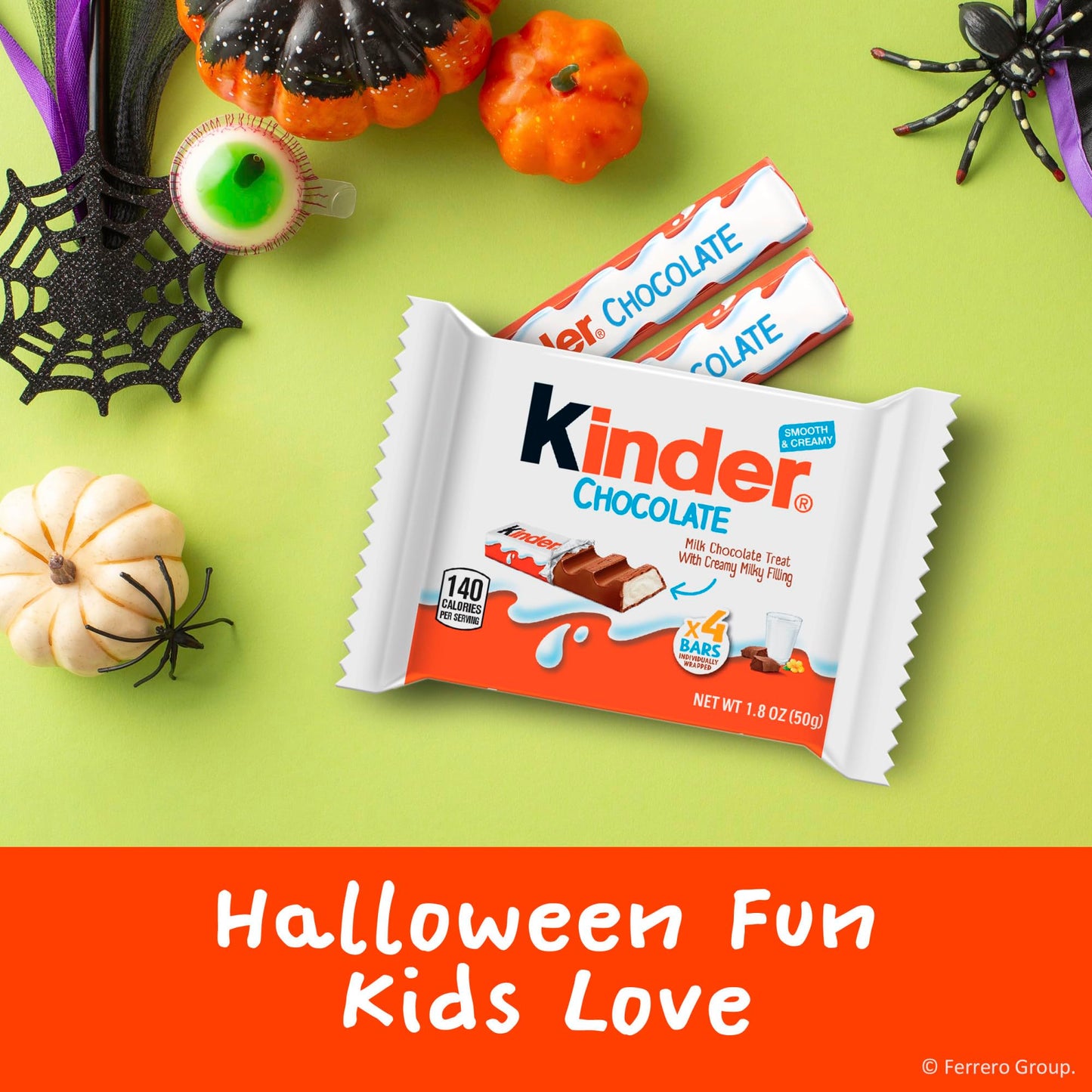Kinder Chocolate, 18 Four Count Packs, Milk Chocolate Bar With Creamy Milky Filling, Individually Wrapped Candy, Stocking Stuffers For Kids, 1.8 Oz Each