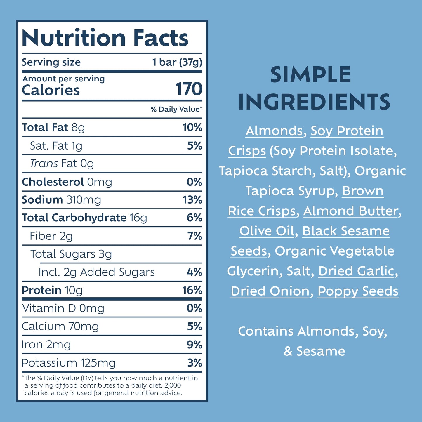 Afar Savory Protein Bars – Low Sugar, High Protein, Vegan, Gluten Free – 8 Count, American Everything Bagel Flavor, Brown