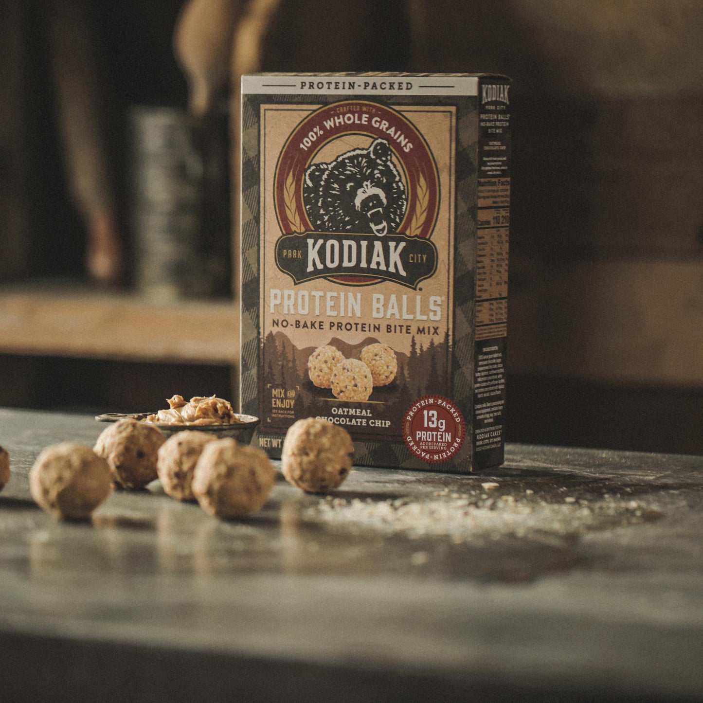 Kodiak Oatmeal Protein Ball Mix, Chocolate Chip, High Protein, 100% Whole Grains, (Pack of 6)