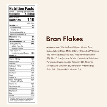 Bran Flakes Breakfast Cereal - 16 Oz (Pack of 4)
