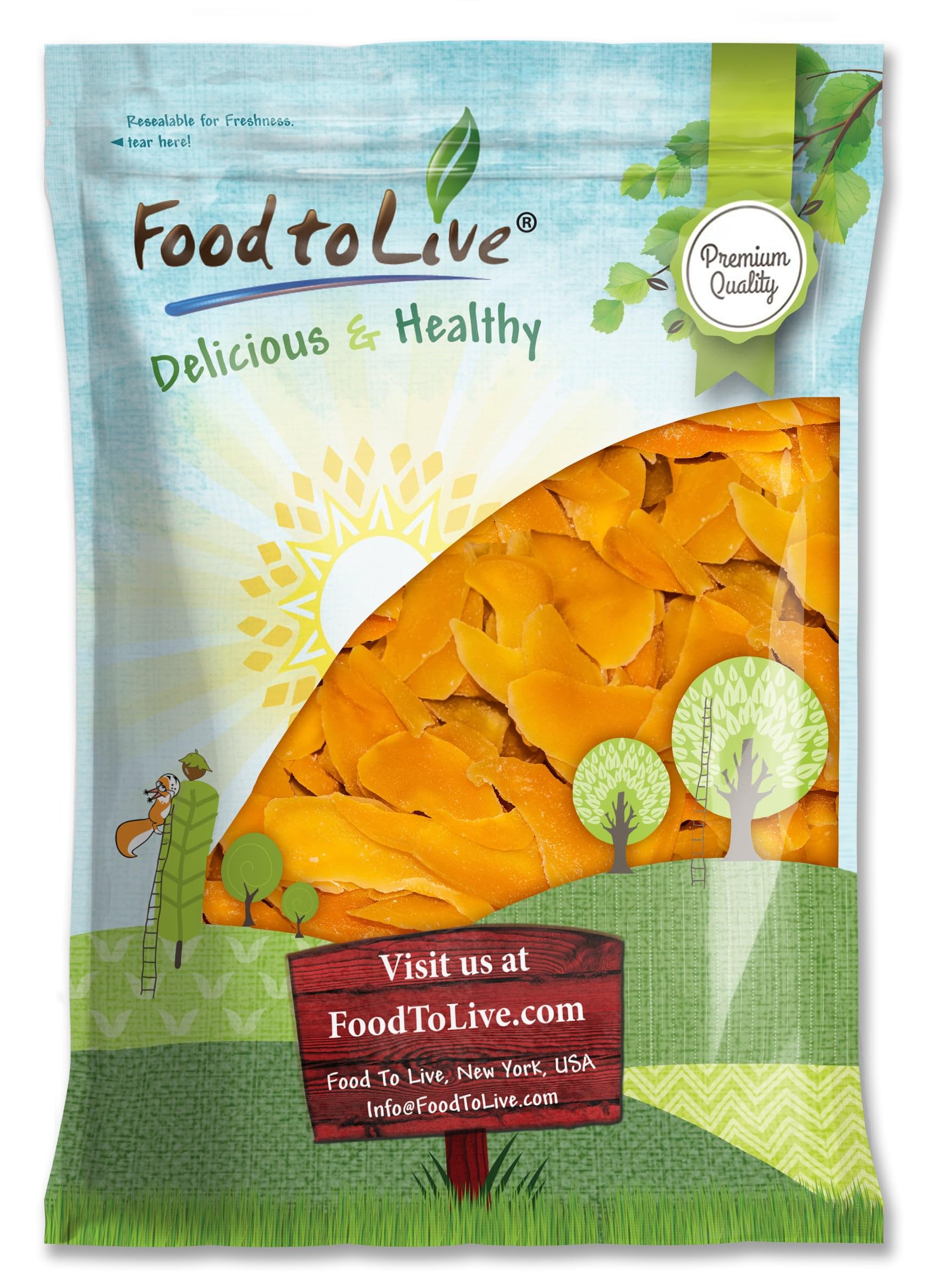Food to Live Dried Mango Cheeks - Premium Quality, Unsweetened, 10 Pounds, Gluten-Free, Raw Vegan Snack