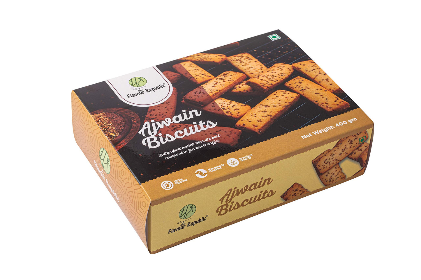 The Flavour Republic Ajwain Biscuits - 400 Gm | Wholesome Balance Of Taste & Nutrition | Flavourful & Delicious Tea Time Snacks
