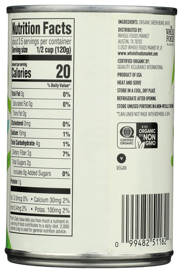 365 by Whole Foods Market, Organic French Style Green Beans, 14.5 Ounce