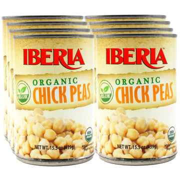 Iberia Organic Chickpeas  15.5 oz (Pack of 8)