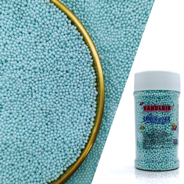 Edible Light Blue Pearl Sugar Sprinkles Candy 2mm Mini Pearls Cake Decorations Cupcake Toppers Cookie Decorating Perfect for Wed