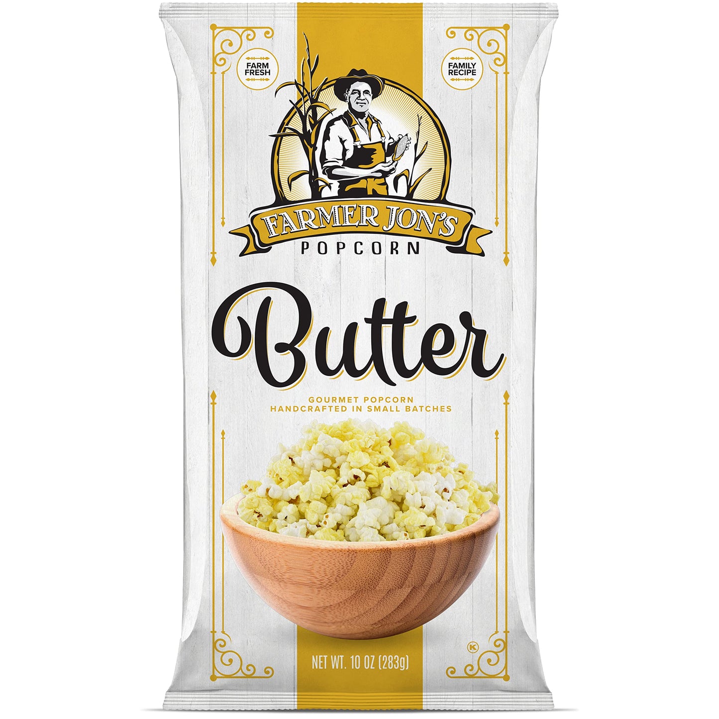 Farmer Jons Butter Popcorn, 10oz Large Bag of Butter Popped Popcorn, 3 Pack