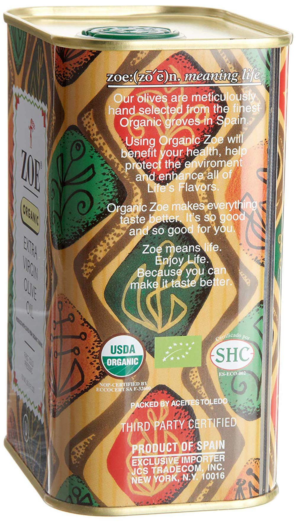 ZOE Organic Extra Virgin Olive Oil 25.5 Ounce