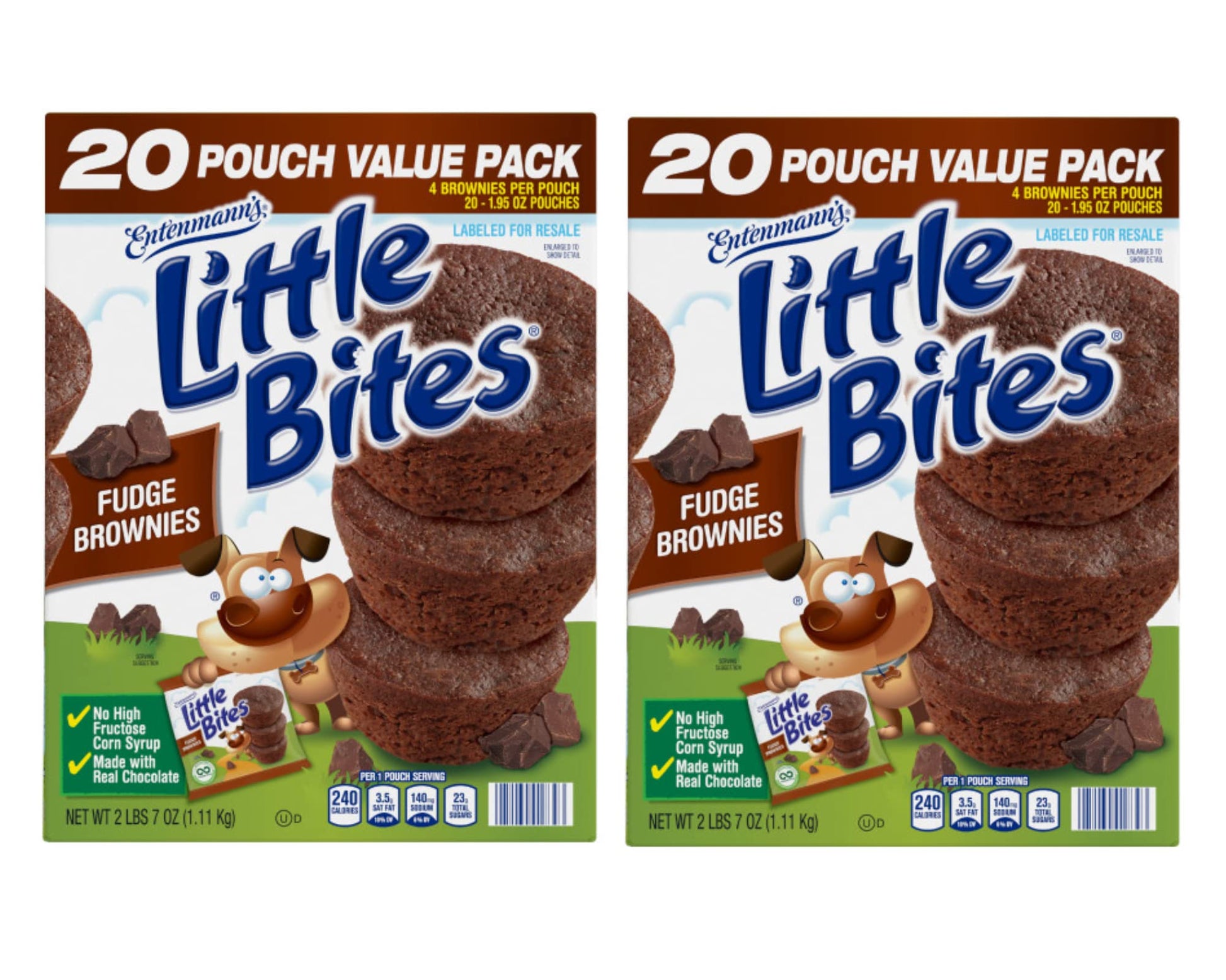 Entenmann'S Little Bites Fudge Brownie Mini Muffins 2 Pack (40 Pouches Total)