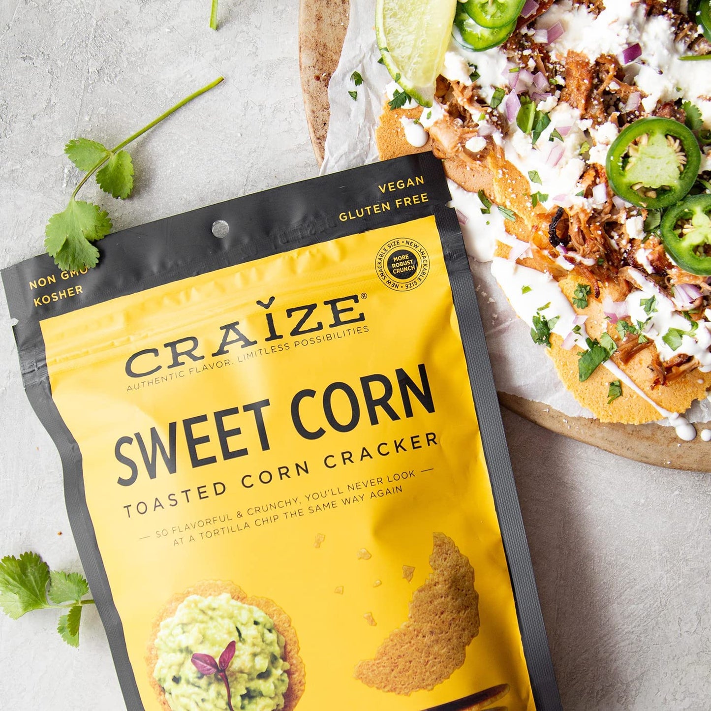 Craize Miami Mix | Sweet Corn, Coconut, Guava Crisps | Gluten Free, Vegan, Kosher, Toasted Corn Crackers | 3 pack, 4 oz each