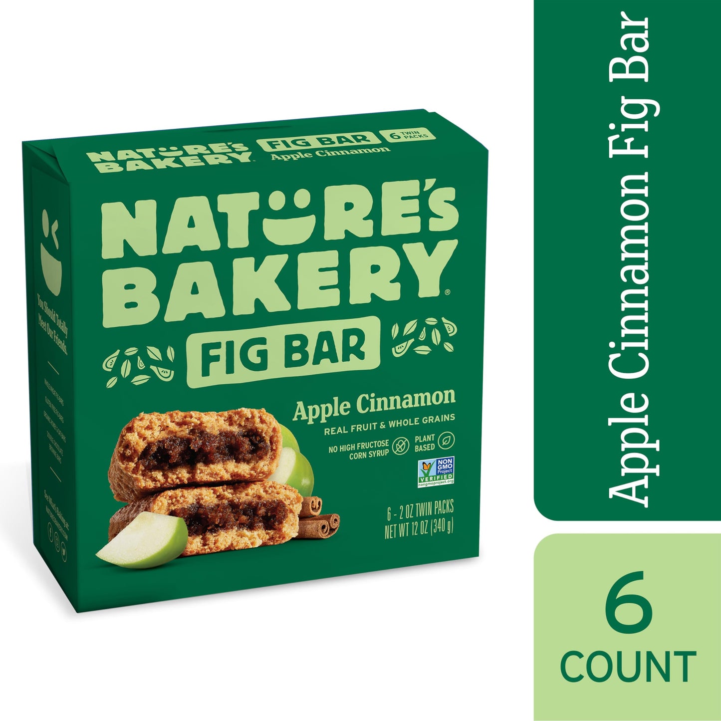 Natures Bakery Fig Bars, Apple Cinnamon, 2 Oz, 6 Ct